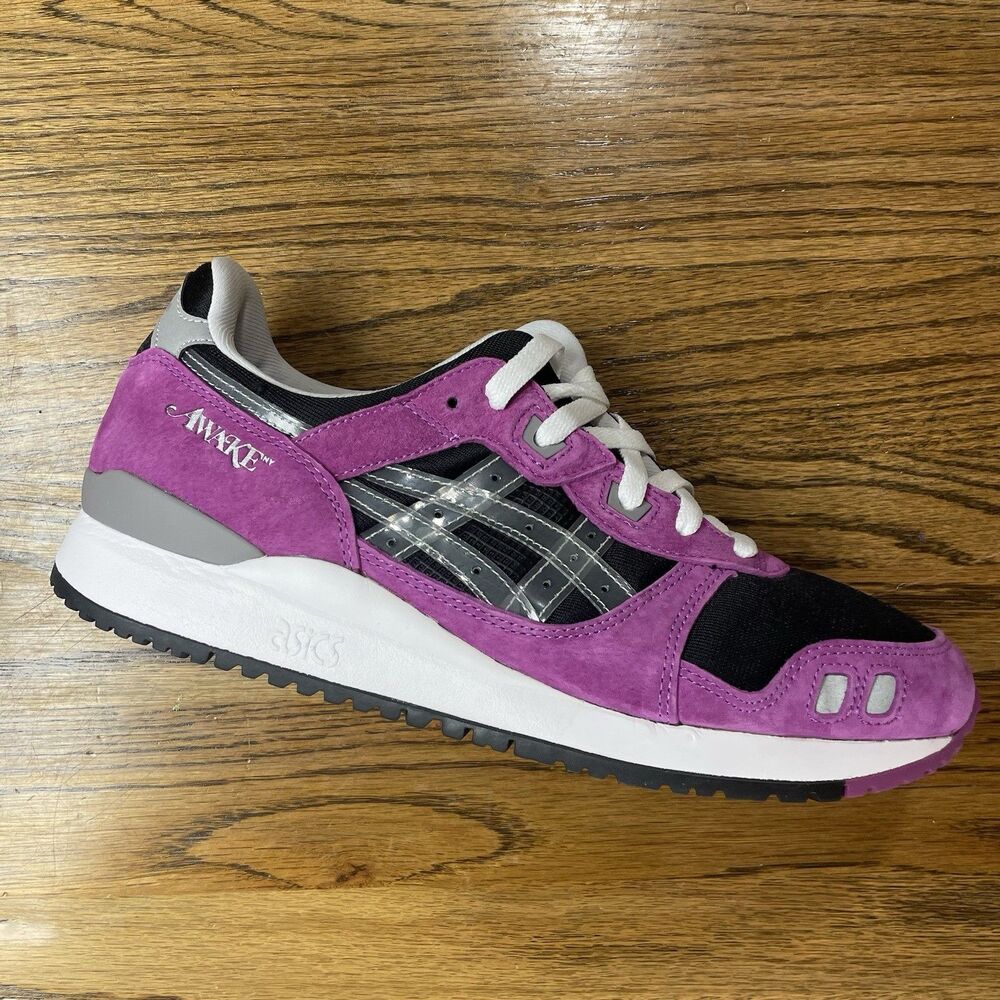 Asics Gel-Lyte III OG X Awake NY Mens Black Purple Sneakers Shoes Sizes NEW